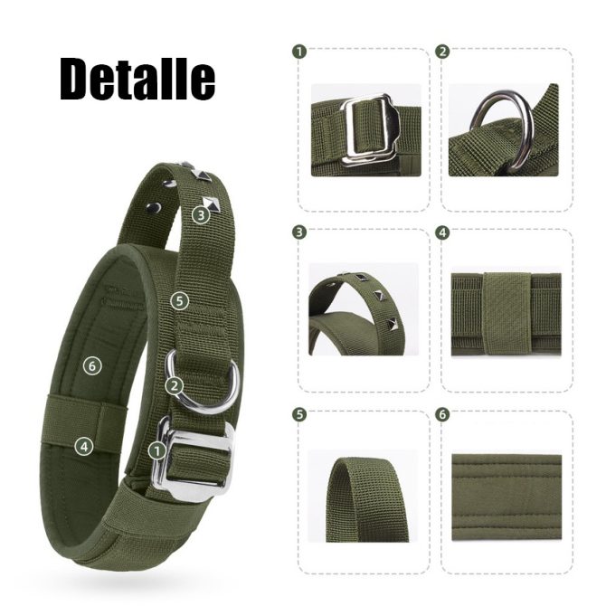 Collar Perro Mediano Grande Nylon Ajustable Rosa - Imagen 3
