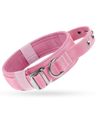Collar Perro Mediano Grande Nylon Ajustable Rosa