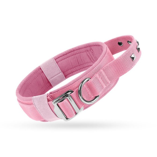 Collar Perro Mediano Grande Nylon Ajustable Rosa