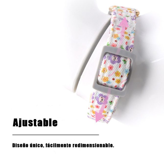Collar para Perro con Cascabel Motivo de Flores Blanco - Imagen 3