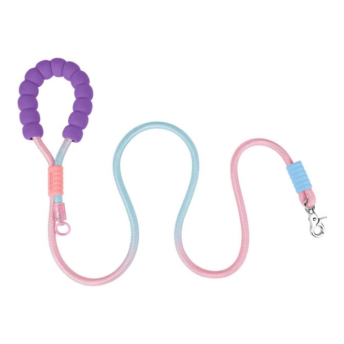Correa para Perro Grande Agarre Suave Púrpura/Rosa/Celeste
