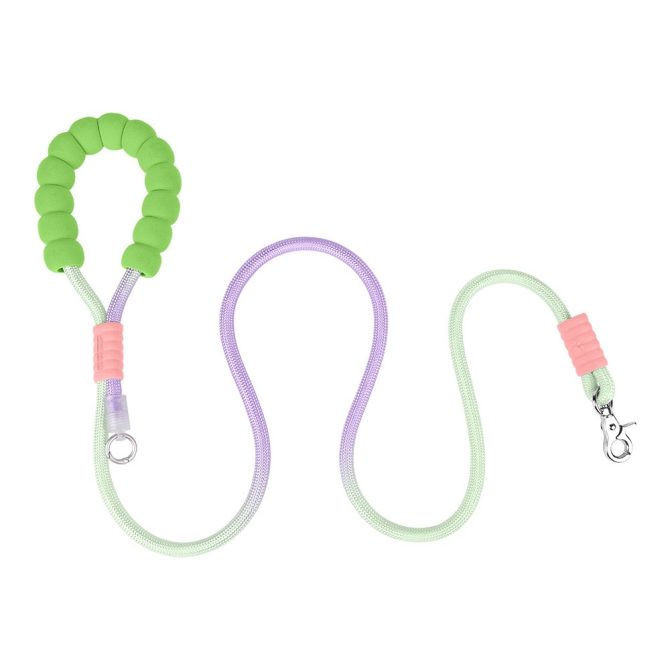 Correa para Perro Grande Agarre Suave Verde/Púrpura/Gradación