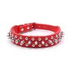 Collar para pasear perros antimordida antifuga con remaches rojo