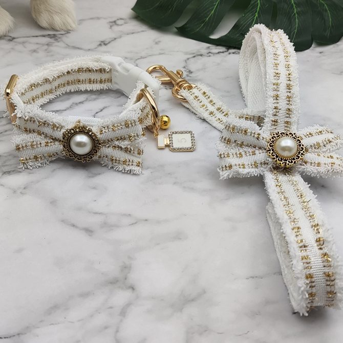 Collar de perro de moda Blanco