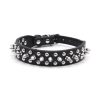 Collar para pasear perros antimordida antifuga con remaches negro