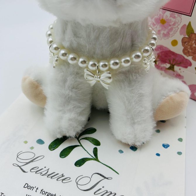 Collar Colgante Perla Blanca Perfumada Pequeño Cachorro - Imagen 2