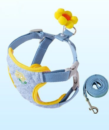 Arnés para Perros Transpirable con Linda Florecita Wiggly Azul