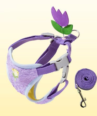 Arnés para Perros Transpirable con Linda Florecita Wiggly Morado