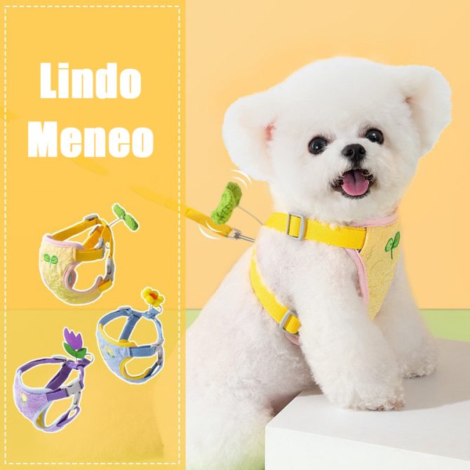 Arnés para Perros Transpirable con Linda Florecita Wiggly Azul - Imagen 5
