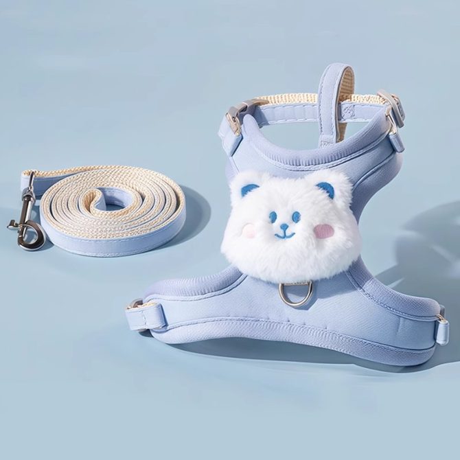Arnés para Perros y Gatos con Muñeco de Oso Azul - Imagen 3
