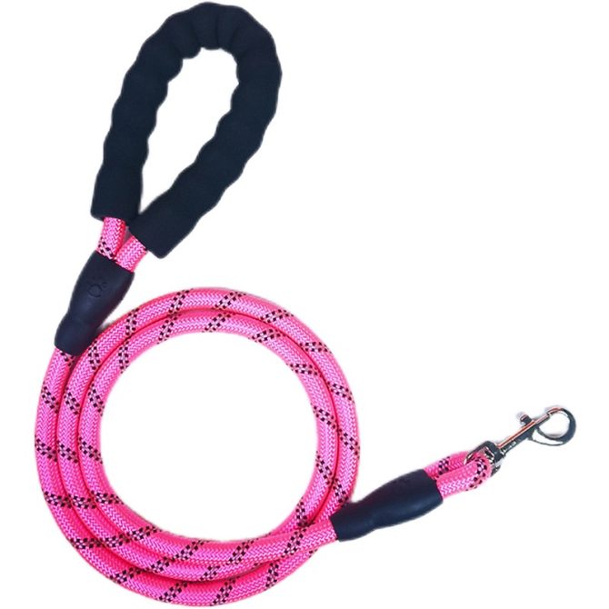 Correa para Perro Nylon 12 mm Cuerda Gruesa Rosa